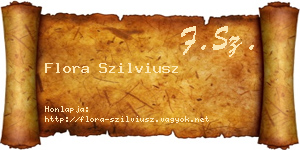 Flora Szilviusz névjegykártya